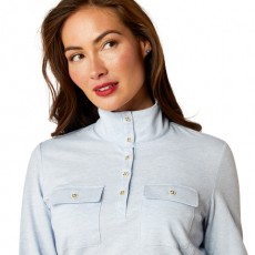 Ariat Womens Hillcoombe Buttoned Long Sleeve (Blue Heather) Ariat Womens Hillcoombe Buttoned Long Sleeve (Blue Heather)