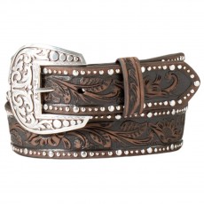 Ariat Womens Studded Tooled Embossed Inlay Belt (Brown) Ariat Womens Studded Tooled Embossed Inlay Belt (Brown)