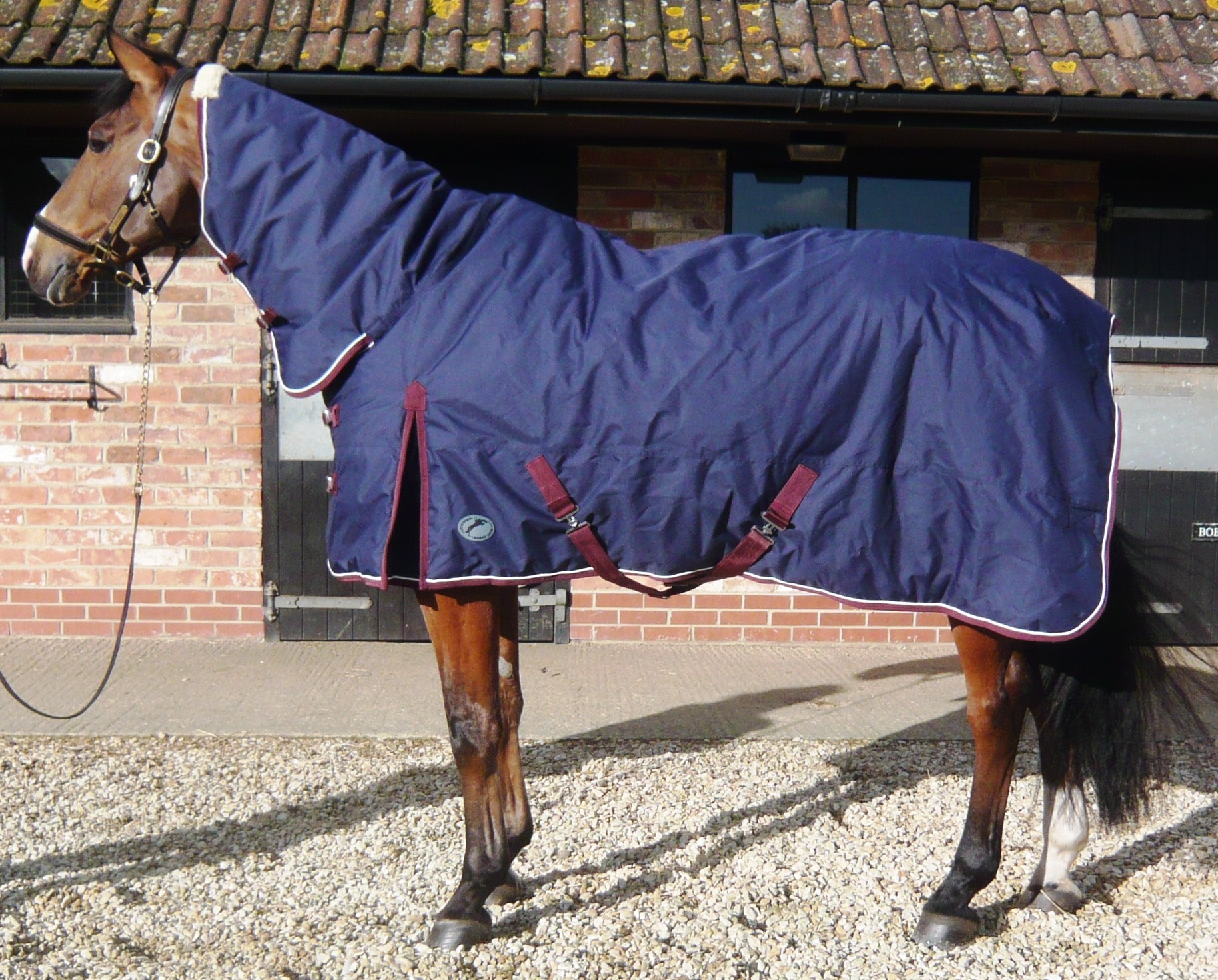 JHL Heavyweight Stable Combo Rug Navy & Burgundy Wychanger Barton