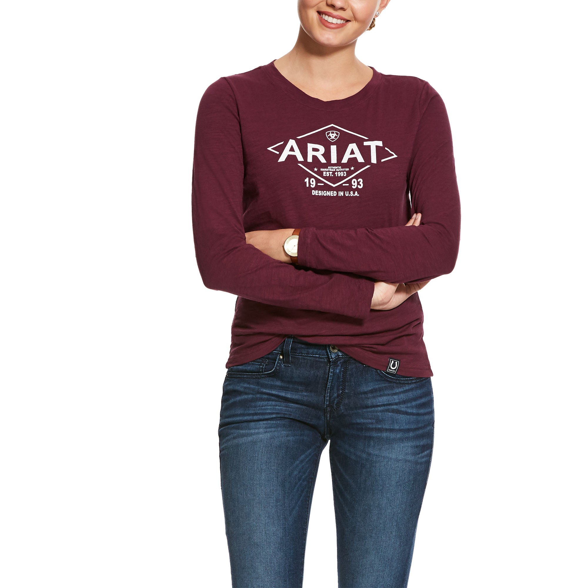 Ariat Women's Tile Logo Long Sleeve T-Shirt - Wychanger Barton