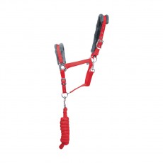 Hy Sport Active Head Collar & Lead Rope (Rosette Red)