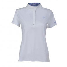 Dublin Ladies Andrea Short Sleeve Competition Printed Inner Collar Shirt (White/Lavender)