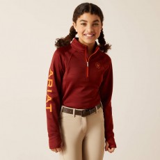 Ariat Youth Tek Team 1/2 Zip Sweatshirt (Fired Brick)