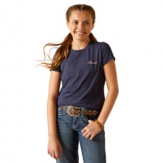 Ariat Youth Shield Short Sleeve T Shirt (Navy Eclipse)