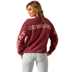 Ariat Womens Cowgirl Tough Sweatshirt (Dry Rose)