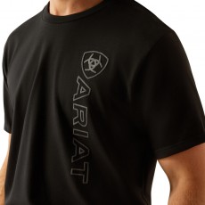 Ariat Mens Vertical Logo T-Shirt (Black/Ebony Black)