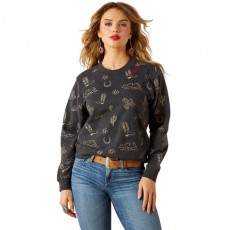 Ariat Women's Essential Crew Sweatshirt (Black Heather) Ariat Women's Essential Crew Sweatshirt (Black Heather)