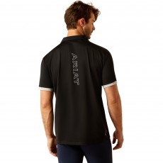 Ariat Mens Bandera Team 1/4 Zip Short Sleeve Polo (Black) Ariat Mens Bandera Team 1/4 Zip Short Sleeve Polo (Black)