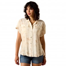 Ariat Womens Badlands Short Sleeve Shirt (Turtledove Ranchscape) Ariat Womens Badlands Short Sleeve Shirt (Turtledove Ranchscape)