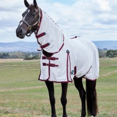 Weatherbeeta ComFiTec Essential Fly Sheet Combo (White/Burgundy) Weatherbeeta ComFiTec Essential Fly Sheet Combo (White/Burgundy)