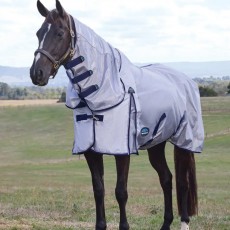 Weatherbeeta ComFiTec Hexi Shield Fly Sheet Combo Neck (Silver/Navy/White) Weatherbeeta ComFiTec Hexi Shield Fly Sheet Combo Neck (Silver/Navy/White)