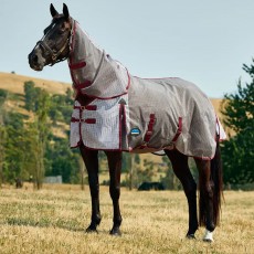 Weatherbeeta ComFiTec Ripshield Fly Sheet Detach-A-Neck (White/Burgundy) Weatherbeeta ComFiTec Ripshield Fly Sheet Detach-A-Neck (White/Burgundy)