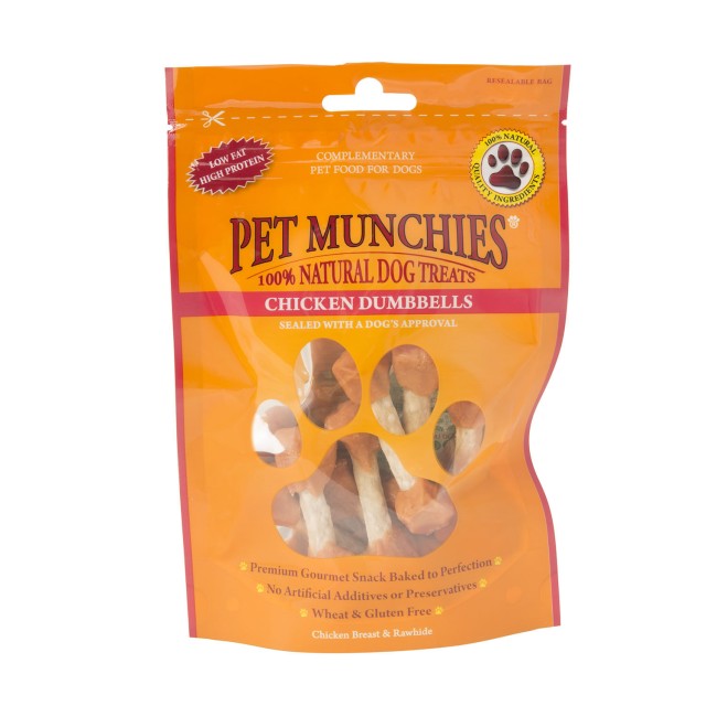 Pet Munchies Natural Dog Treats (Chicken and Rawhide Dumbells)