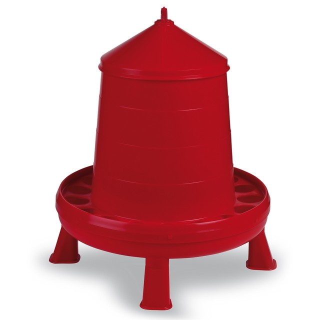 Gaun Plastic Poultry Feeder With Legs (Red)