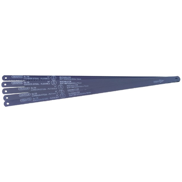 Draper 5 Pack Carbon Steel Hacksaw Blades