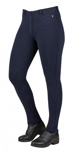 Dublin Ladies Supa-Fit Pull On Knee Patch Jodhpurs (Navy)