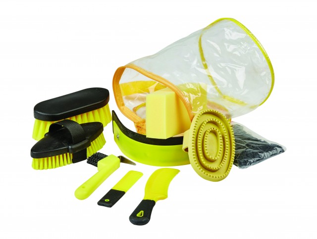 Roma Cylinder 9 Piece Grooming Kit (Yellow)