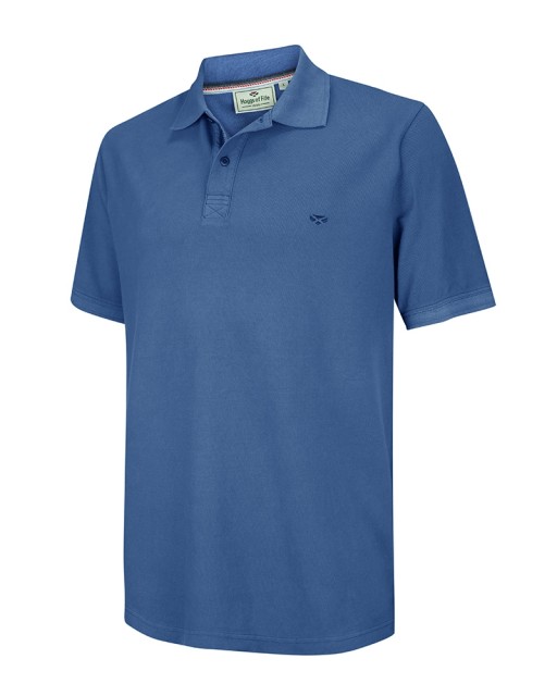 Hoggs of Fife Men's Anstruther Washed Polo Shirt (Cobalt Blue)