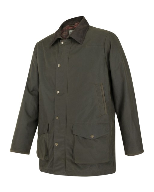 Hoggs of Fife Men's Caledonia Wax Jacket (Antique Olive)