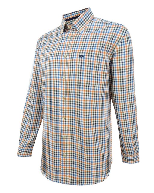 Hoggs of Fife Men's Dundas Oxford Checked Shirt (Rust Check)