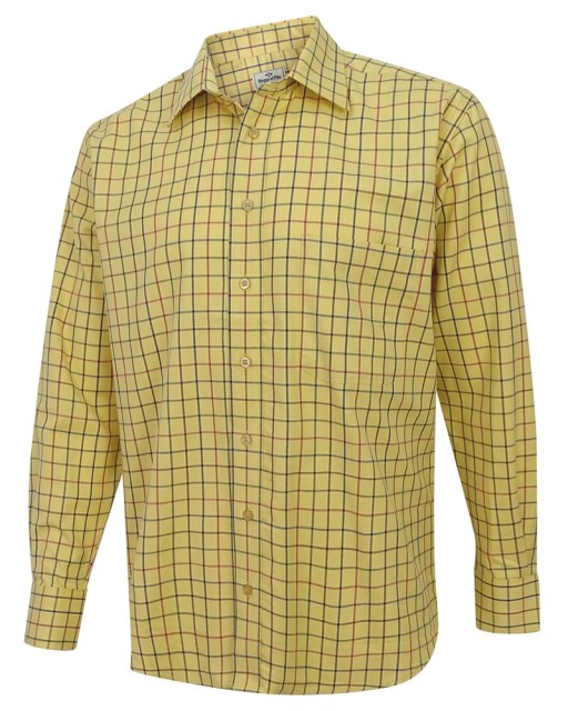 Hoggs of Fife Men's Governor Premier Tattersall Shirt (Gold Check)