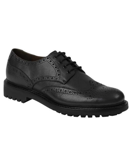 Hoggs of Fife Men's Prestwick Brogue Shoes (Black Grain)