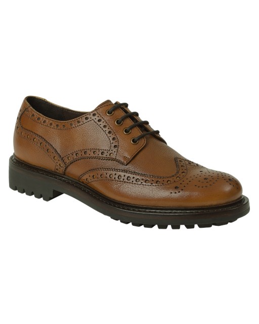 Hoggs of Fife Men's Prestwick Brogue Shoes (Cedar Grain)
