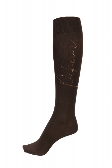 Pikeur Rhinestone Long Socks (Dark Coffee)