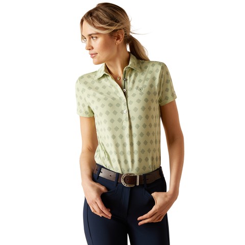 Ariat Women's Motif Short Sleeve Polo (Laurel Green Geo)