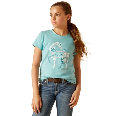 Ariat Youth Little Friend Short Sleeve T Shirt (Marine Blue)