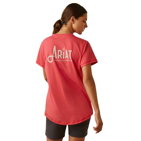 Ariat Women's Rebar Workman Graphic Ariat Logo Short Sleeve T-Shirt (Teaberry)